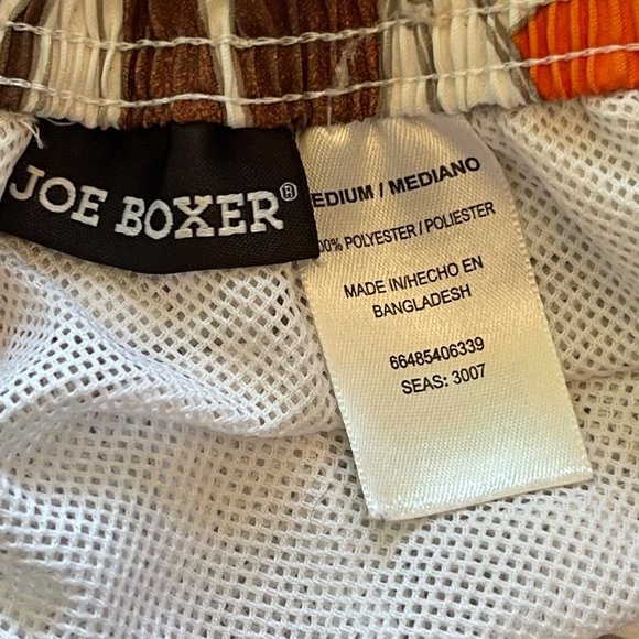 Joe Boxer Men's Swim Trunks Medium Tropical Floral Orange Brown - Picture 5 of 5